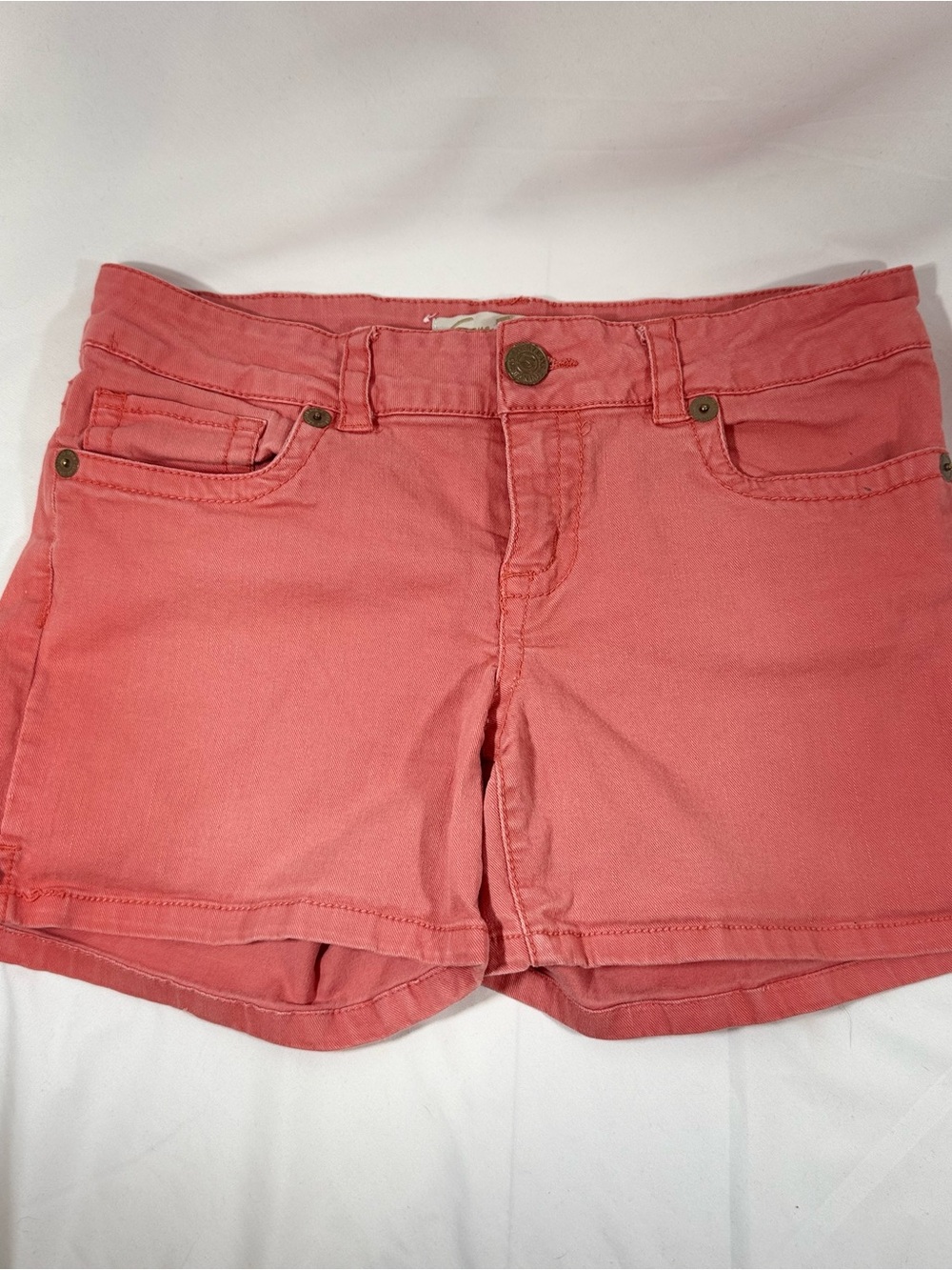 Seven7 Coral-Pink Denim Shorts